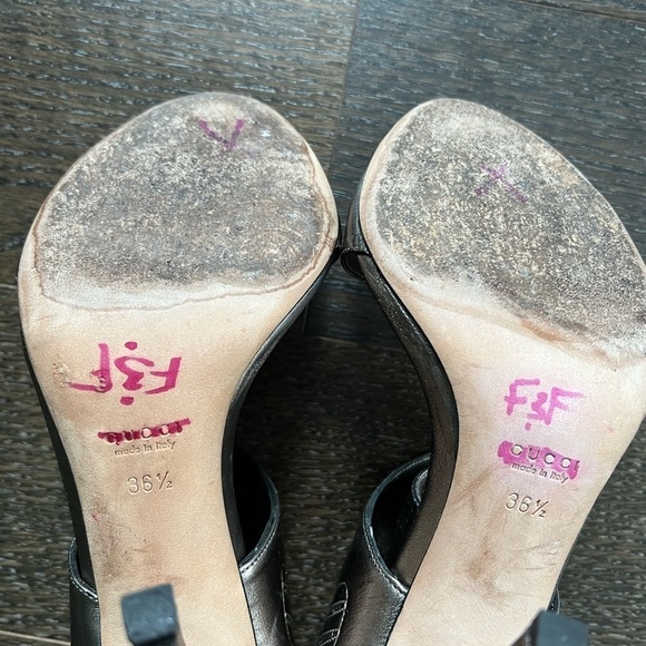 GUCCI Metallic Strap 4” Heels Size 36.5 - Picture 13 of 14